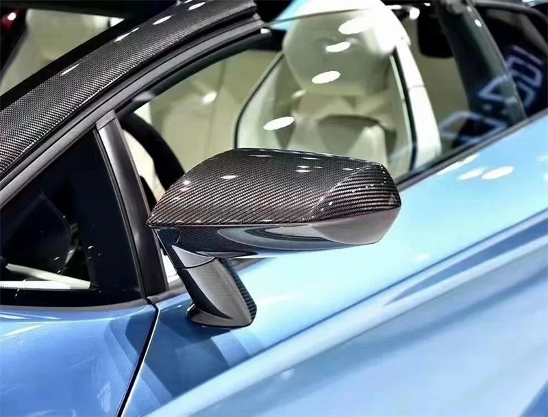 Dry Carbon Fiber Car Rearview Mirror Bright Black Rearview Mirror Cover for  Aventador LP700 Side Mirror